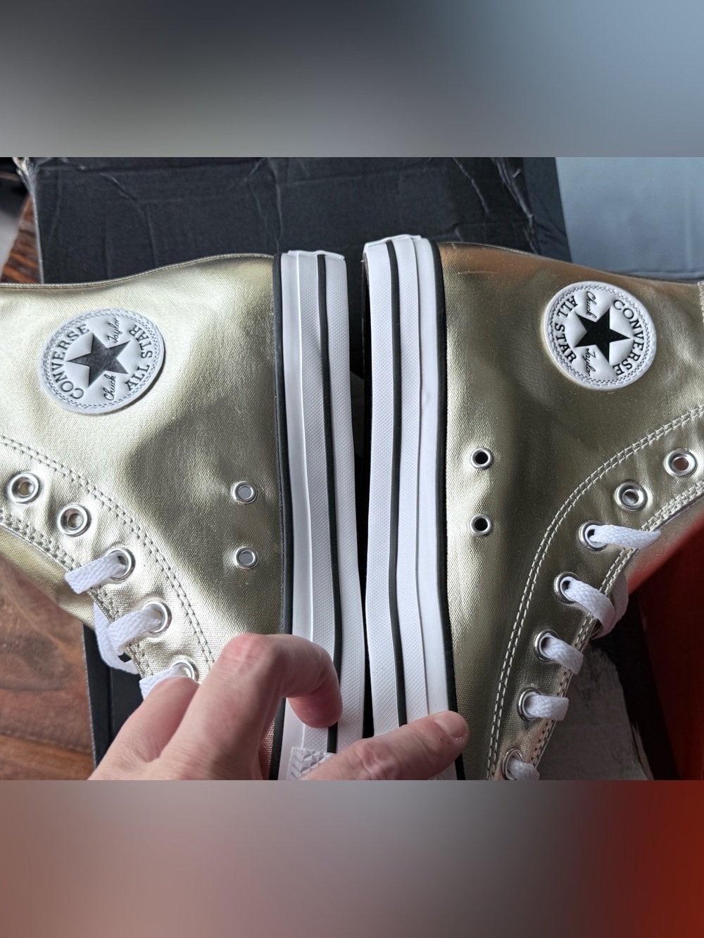 Converse Metallic Gold Hightops - Picture 4 of 6